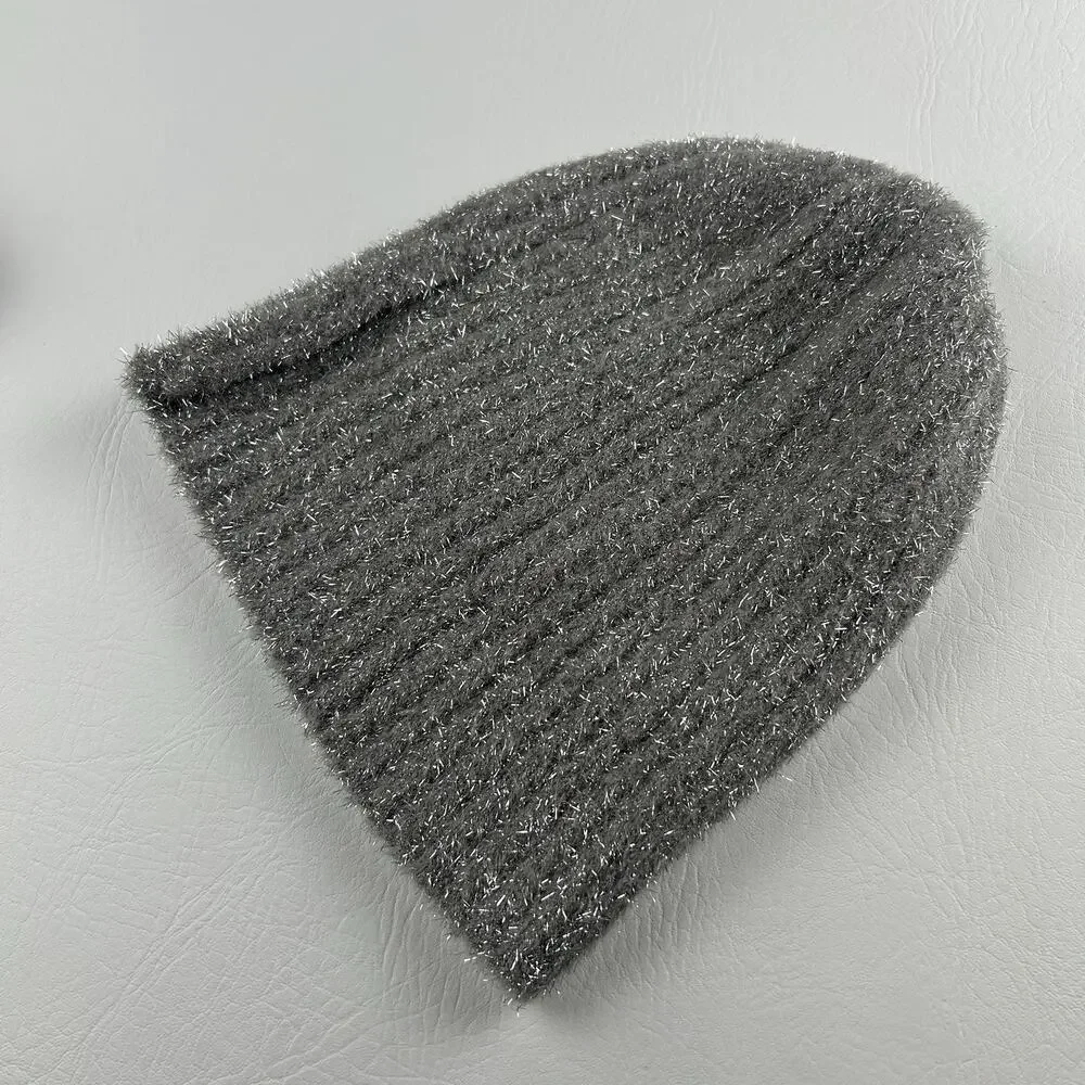 Kate Spade New York Women’s Gray Metallic Sparkle Beanie Scarf Set One Size
